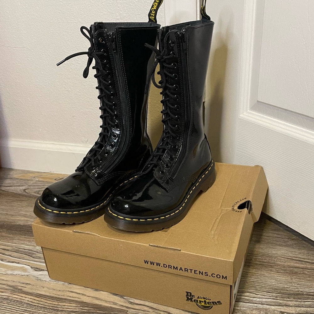 Dr. Martens Shiny Black Combat Boots
